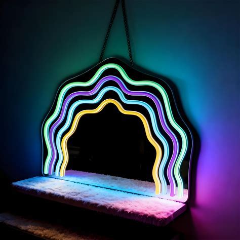 Custom rainbow Neon Mirror for bedroom