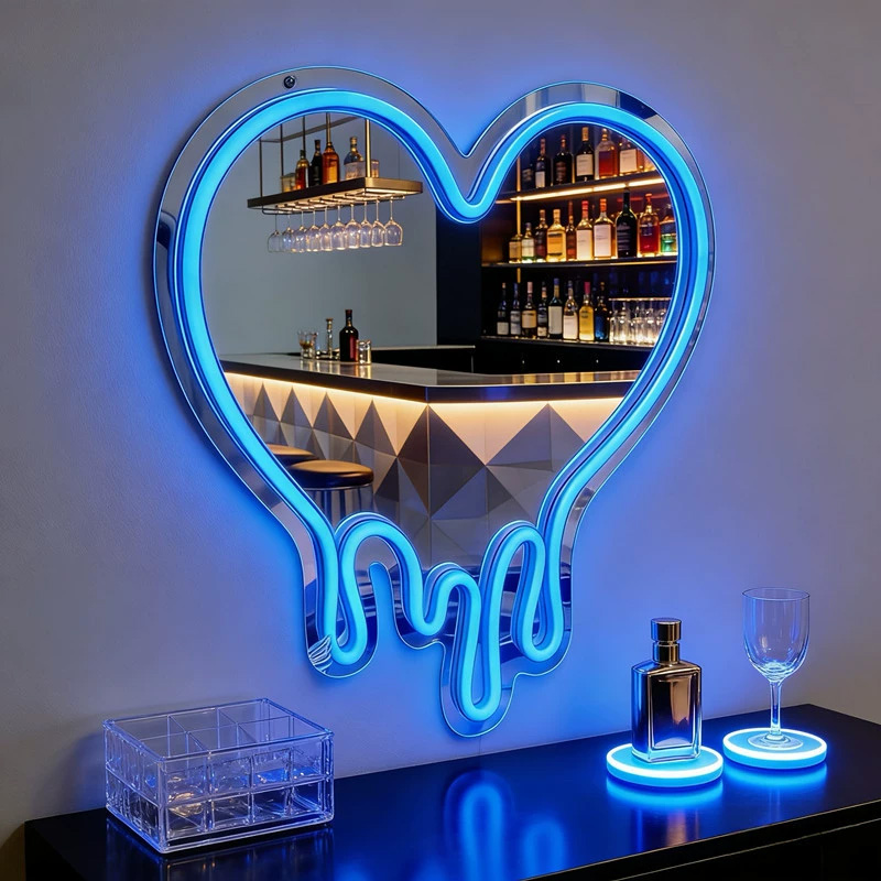 Luxury Selfie Acrylic Neon mirror for Room Walls
