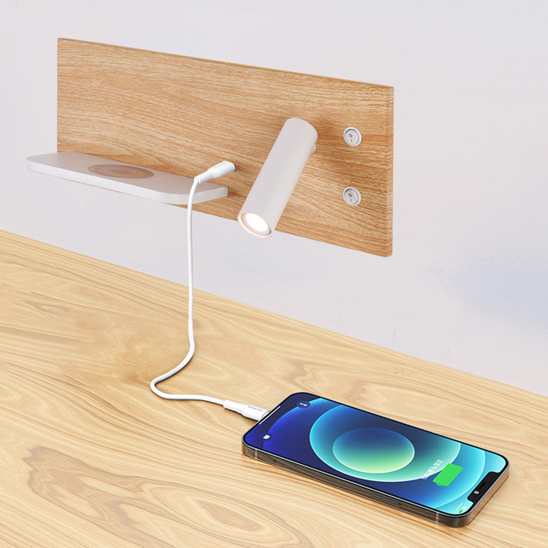 Wireless charging of reading wall lamp