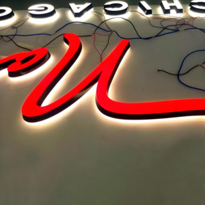 Custom lighted acrylic signs for business storefront