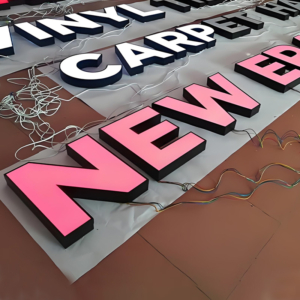 LED light up business sign outdoor stainless steel Led signs for business