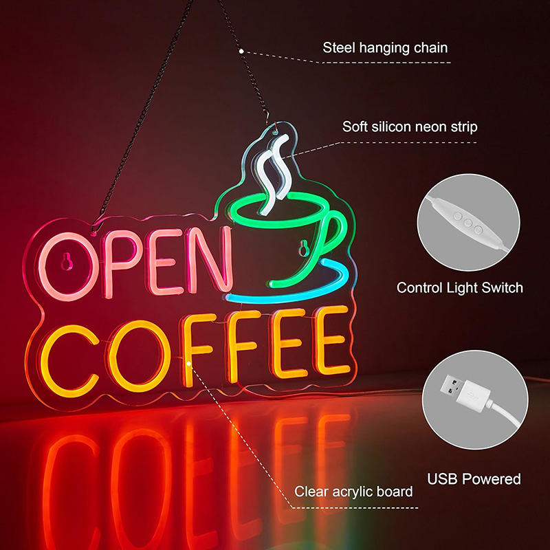 Led open signs with neon for shop - Image 2