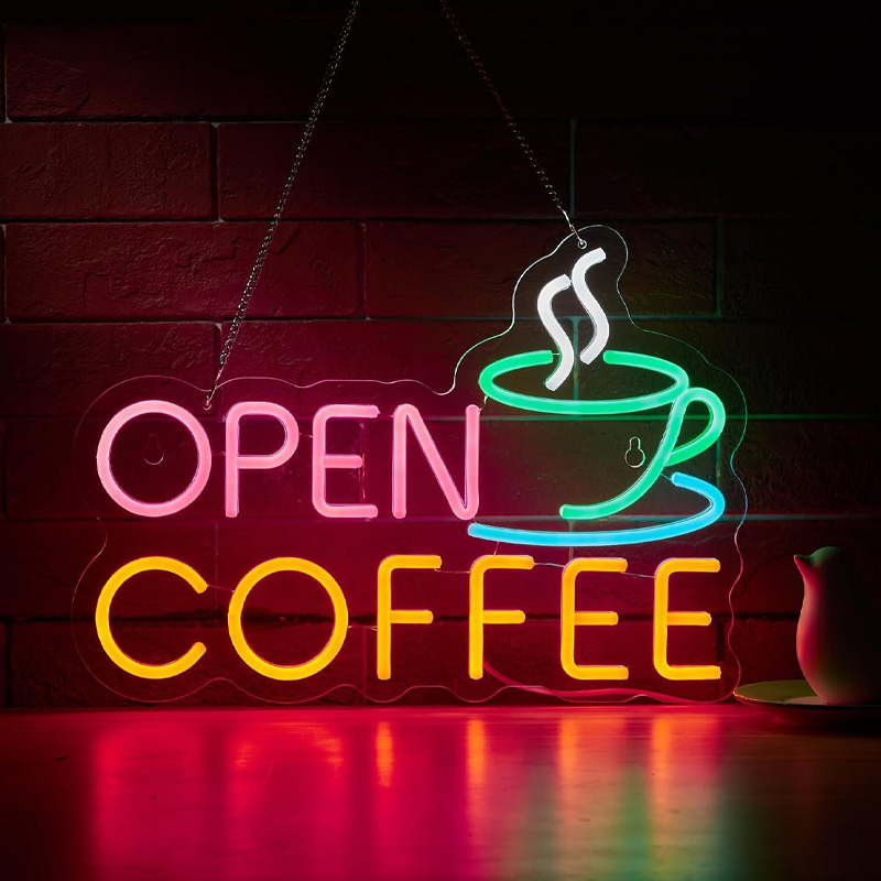 Led open signs with neon for shop